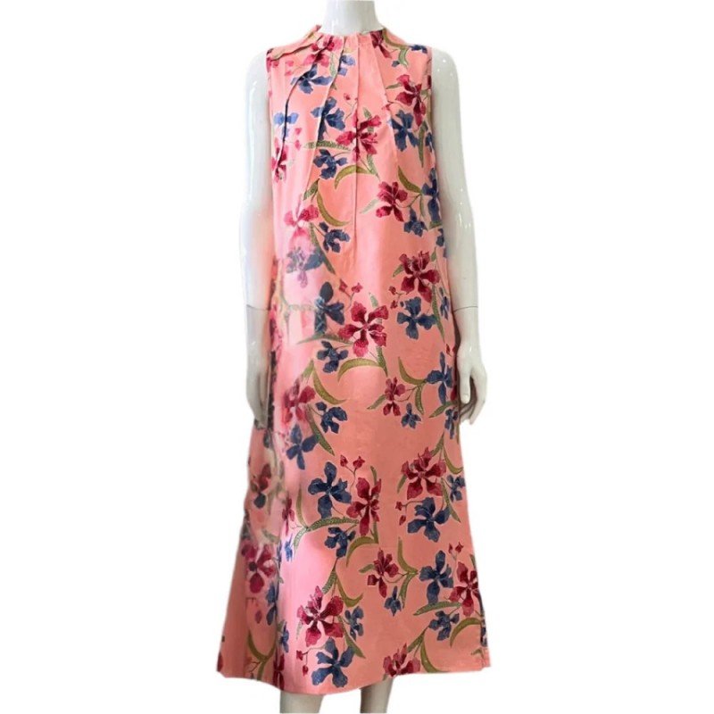 DAMANI Ruffle Neck Maxi Dress