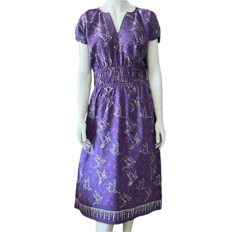 DAMANI Gathered Waist Midi Dress