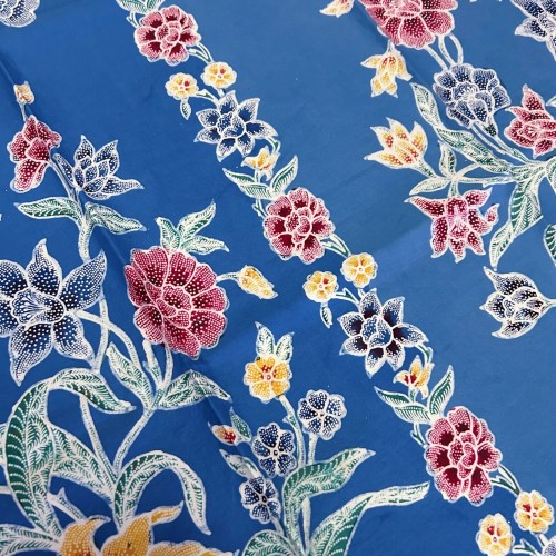 Butterflies among the Flowers Stalks - Sky Blue