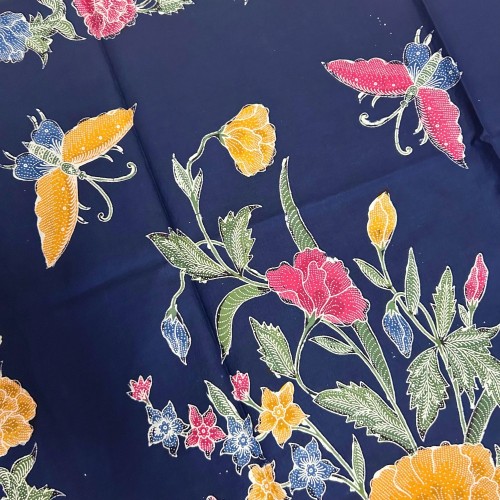 Butterflies among the Flowers Stalks Classic - Navy