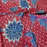 Vines of Flowers on Scallop Pattern - Red