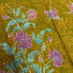 Stalks of Flowers with Butterflies - Olive