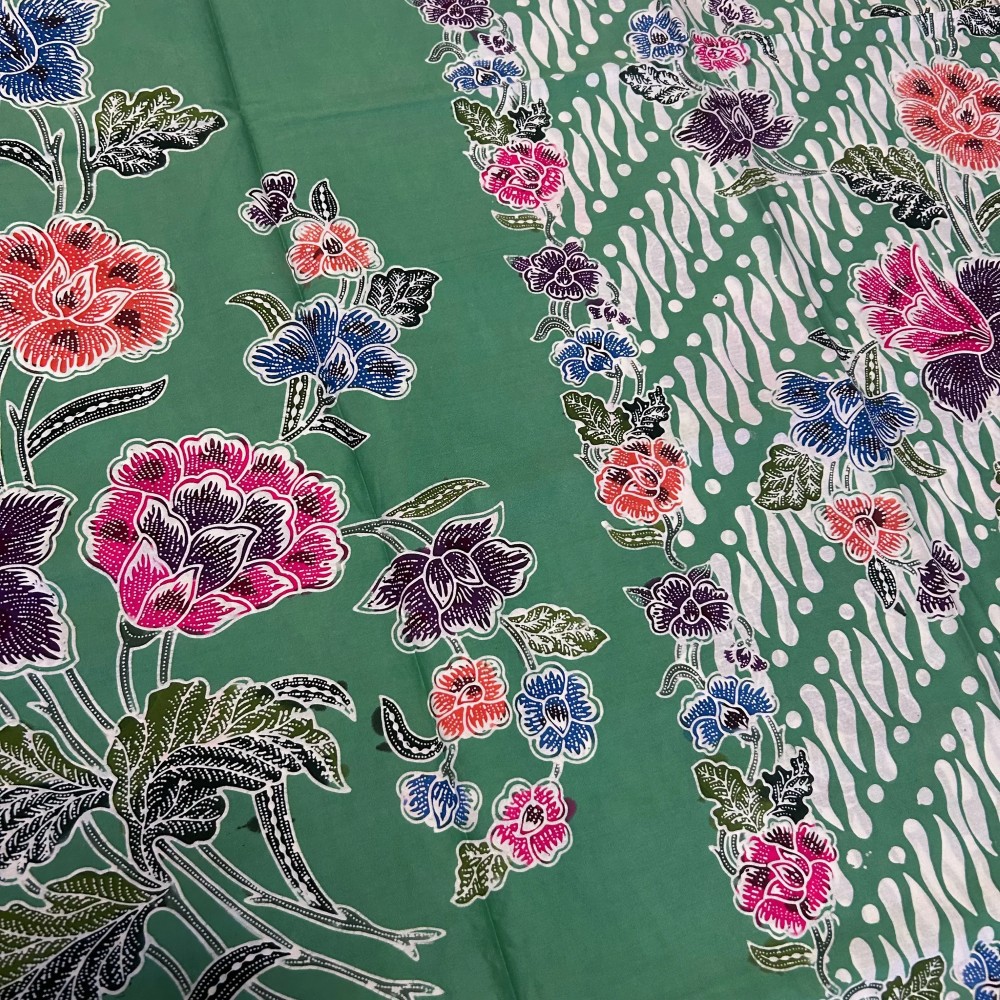 Stalks of Flowers with Parang motif Seafoam - Green Stalks of Flowers with Parang motif Seafoam - Green