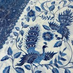 A Pair of Peacock on Vines Porcelain - Blue